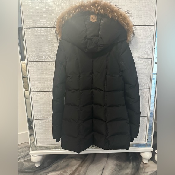 Mackage Ingrid Black Lambskin Leather Down
Parka with Fur Trim Hood. Like new - Picture 2 of 7